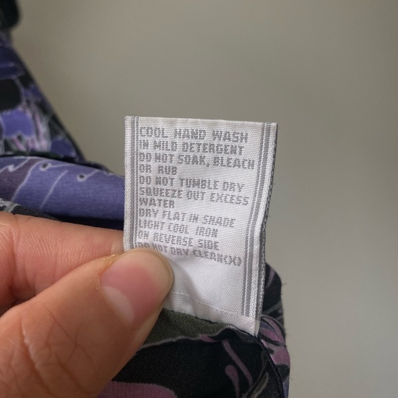 Portmans Black & Purple Butterfly Sleeves Shirring Bust Tank Size 10 - Picture 9 of 13